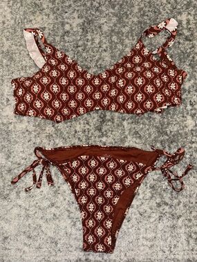 Hollister Rust Floral Medallion Bikini Bottoms